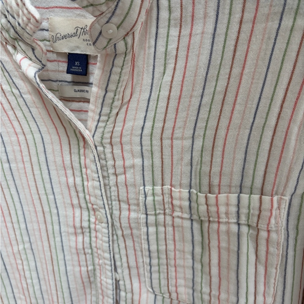 Universal Thread Striped Ripple‑Texture Button‑Down Shirt - Picture 4 of 4